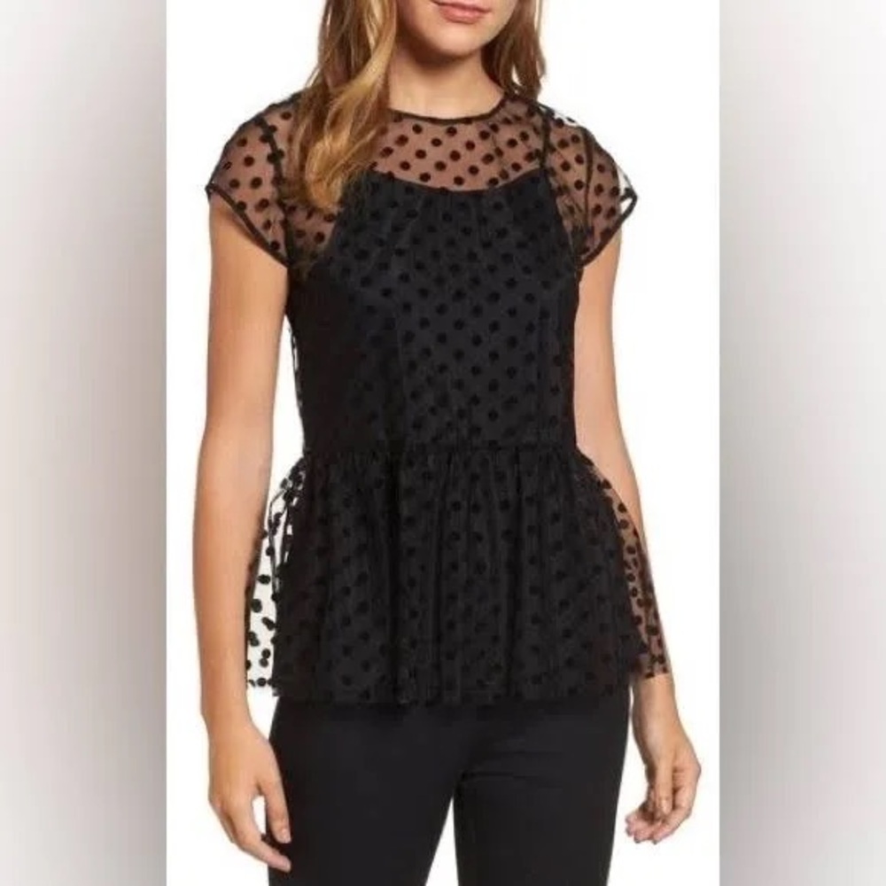 Adorable Black Polka Dot Women's Top